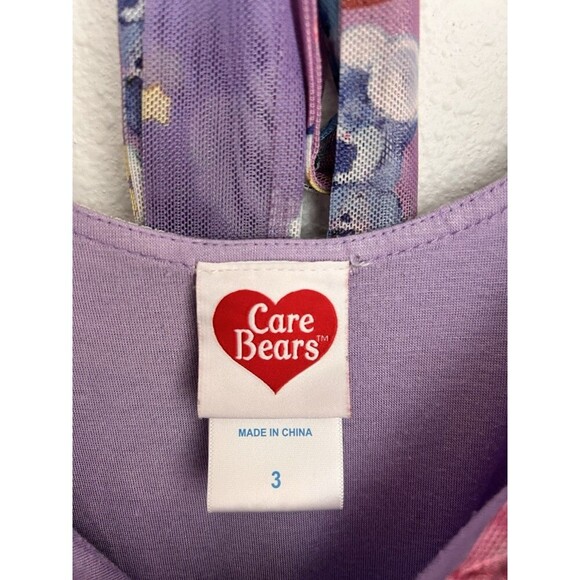 Care Bears Characters In The Clouds Dress Plus Size Puff Sleeves Pastel Rainbow - Picture 10 of 11
